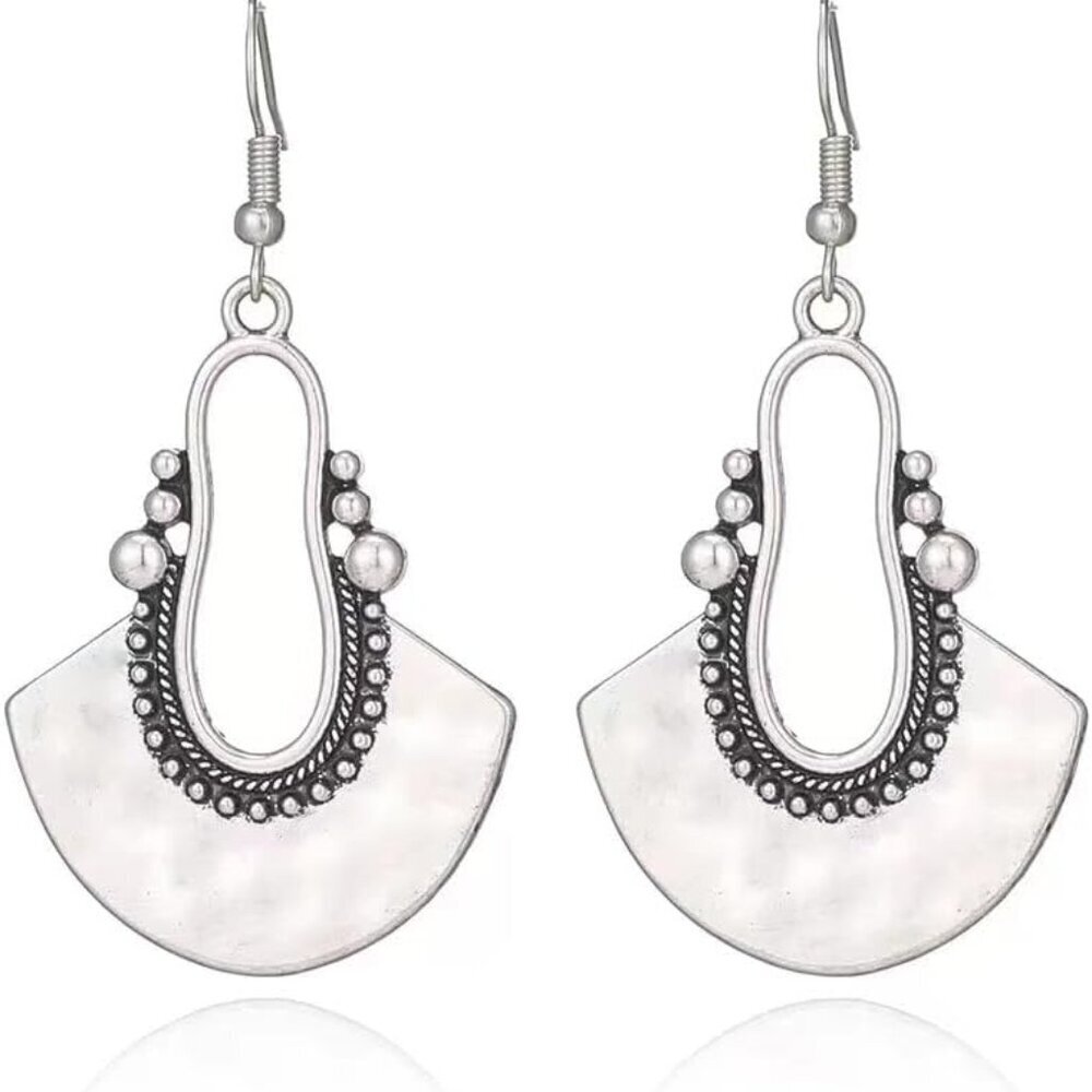 Silver Brass Dangle Earrings for Women Trendy Summer Jewelry Gift